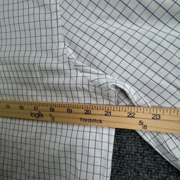 Brooks Brothers Milano Blue Check 16 35 Men Long Sleeve Button Up Shirt Cotton - Picture 6 of 16